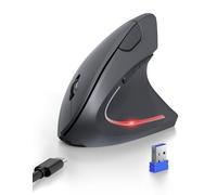 TECKNET Mouse Verticale, Mouse Bluetooth Ergonomico Ricaricabile, Wireless Ottico Right Handed 6 Pulsanti, Multi-dispositivo (BT5.0/3.0+USB-A), 4800 DPI 6 Livelli Regolabili,Ampia compatibilità-Grigio