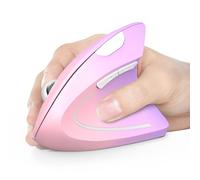 TECKNET Mouse Verticale, 4800 DPI Mouse Wireless Ergonomico, Protegge Il Braccio, Mice Senza Fili 6 Pulsanti per PC, Computer Portatile, Mac, Rosa Viola