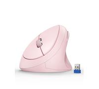 TECKNET Mouse Verticale Wireless, 2.4GHz Senza Fili Mouse Ergonomico, 4800 DPI, Clic Silenziosi, Mouse Wireless 6 Pulsanti Per PC, Computer Portatile, Mac - Rosa