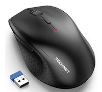 TECKNET Mouse Wireless, 3200 DPI Ergonomico Mouse Senza Fili, 2.4 GHz Ricevitore, 6 Pulsanti, 30 Mesi Durata Batteria, Compatibile con PC, Mac, Laptop, Chromebook-Nero