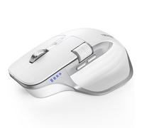 TECKNET Mouse Wireless Bluetooth ad Alte Prestazioni (BT5.0/5.0+2.4G), Rotella di Scorrimento Orizzontale, Scorrimento Rapido, 4800 DPI Mouse Ergonomico Ricaricabile per PC/MacOS/Windows, Bianco