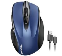 TECKNET Mouse wireless ricaricabile, 2,4 G, silenzioso clic, 6 regolabili 4800 DPI, mouse per computer senza fili, mouse ergonomico per laptop, 6 pulsanti USB per Chromebook, impugnatura ergonomica