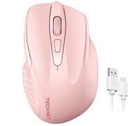 TECKNET Mouse Wireless Ricaricabile, Silenzioso Mouse Senza Fili, Riduzione Rumore Fino a 90%, 4800 DPI, 6 Pulsanti Mouse Ergonomico, 2.4G Mouse USB Compatibile con PC Portatile, Mac, Laptop