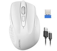 TECKNET Mouse Wireless Ricaricabile, Silenzioso Mouse Senza Fili, Riduzione Rumore Fino a 90%, 4800 DPI, 6 Pulsanti, 2.4G Mouse Ergonomico Compatibile con PC Portatile, Mac, Laptop