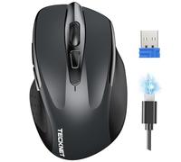 TECKNET Mouse Wireless Ricaricabile, Silenzioso Mouse Senza Fili, Riduzione Rumore Fino a 90%, 4800 DPI, 6 Pulsanti Mouse Ergonomico, 2.4G Mouse USB Compatibile con PC Portatile, Mac, Laptop