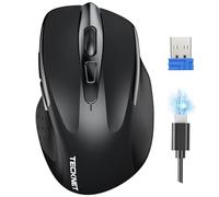 TECKNET Mouse Wireless Ricaricabile, Silenzioso Mouse Senza Fili, Riduzione Rumore Fino a 90%, 4800 DPI, 2.4G USB, 6 Pulsantim, Compatibile con PC Portatile, Mac, Laptop