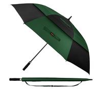 TECKNET Ombrello da Golf Grande da 68 Pollici,Ombrello Pioggia Grande,Antivento,a Doppia Calotta Ventilata,Con Apertura Automatica e Impugnatura EVA.Perfetto per Sole e Pioggia All'Aperto-Nero/Verde