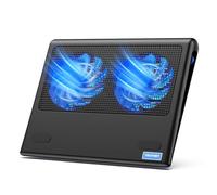 TECKNET Pad di raffreddamento del computer portatile, dispositivo di raffreddamento del computer portatile con 2 ventilatori LED silenziosi, 2 porte USB per computer portatile da 12-16 pollici