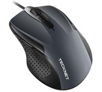 TECKNET PRO Mouse con Filo, 6400 DPI Ottico Mice Cablato, 6 Pulsanti, Cavo Gray