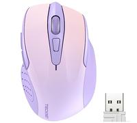 TECKNET Mouse senza fili 2.4G Mouse ottico 4000 DPI con 6 livelli regolabile, mouse ergonomico per PC, desktop/portatile, colore misto