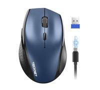 TECKNET PRO Mouse Wireless, Mouse Wireless Silenzioso Ericaricabile, 6400 DPI Topo Ottico Ergonomico Regolabile per laptop, Mac, PC, Windows