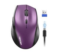 TECKNET PRO Mouse Wireless, Mouse Wireless Silenzioso Ericaricabile, 6400 DPI Topo Ottico Ergonomico Regolabile per laptop, Mac, PC, Windows
