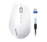 TECKNET PRO Mouse Wireless, Mouse Wireless Silenzioso Ericaricabile, 6400 DPI Topo Ottico Ergonomico Regolabile per laptop, Mac, PC, Windows