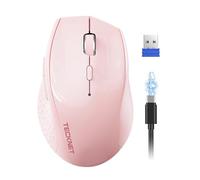 TECKNET PRO Mouse Wireless, Mouse Wireless Silenzioso Ericaricabile, 6400 DPI Topo Ottico Ergonomico Regolabile per laptop, Mac, PC, Windows