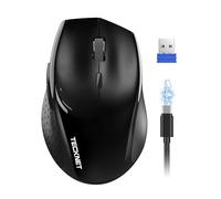 TECKNET PRO Mouse Wireless, Mouse Wireless Silenzioso Ericaricabile, 6400 DPI Topo Ottico Ergonomico Regolabile per laptop, Mac, PC, Windows