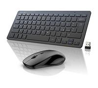 TECKNET Set Tastiera e Mouse Senza Fili, 2.4GHz Slim Full-Size Avanzato Combo Tastiera Mouse Wireless con Ricevitore Nano USB per Laptop, PC