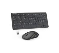 TECKNET Set Tastiera e Mouse Wireless, 2.4G Silenzioso con Ricevitore Nano USB, 12 Scorciatoie Multimediali per Computer, PC, Laptop, Desktop, Smart TV Android