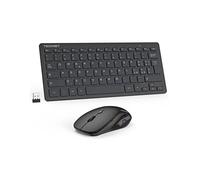 TECKNET Set Tastiera e Mouse Wireless, 2.4G Silenzioso con Ricevitore Nano USB, 12 Scorciatoie Multimediali per Computer, PC, Laptop, Desktop, Smart TV Android