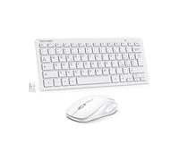 TECKNET Set Tastiera e Mouse Wireless, 2.4G Silenzioso con Ricevitore USB