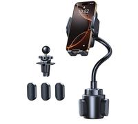 TECKNET Supporto per telefono 2 in 1 per auto, universale, regolabile, a collo di cigno e presa d'aria, compatibile con iPhone e tutti gli smartphone