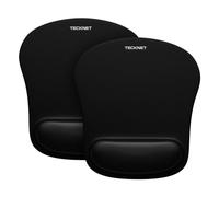 TECKNET 【2 PACKS Tappetino Mouse con Poggiapolsi, Gaming Mouse Pad Ergonomico con Memory Foam, Tocco Morbido e Impermeabile, Tappetini Mouse Supporto per Computer, Ufficio, Base di Gomma Antiscivolo