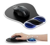 TECKNET Tappetino per mouse con poggiapolsi, in gel ergonomico, per computer portatili con mouse, antiscivolo