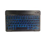 TECKNET Tastiera Bluetooth tedesca per tablet/iPad Mini/Pro/Air/10.2/10.9/iPhone/Android/Windows, iPad tastiera con illuminazione, ricaricabile, portatile, senza fili, ultra sottile, nero