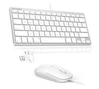 TECKNET Tastiera cablata e mouse compatibile con Mac, tastiera con doppia interfaccia (Type-C e USB A), mouse con interfaccia USB A per MacBook Pro/Air, iMac, Mac mini/Pro, bianco