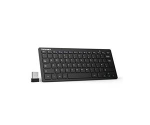 TECKNET Tastiera Wireless，Ultra Sottile Tastiera Wireless USB Laptop per PC, Android Smart TV, Laptop - Grigio