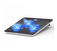 TECKNET Ventola di raffreddamento per computer portatile con dispositivo di raffreddamento a 3 ventole con LED e 2 porte USB 12"-17per laptop - Bianco