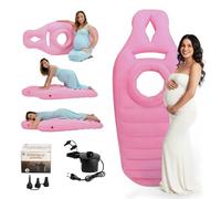 TECKZOON Cuscino Gonfiabile per la Gravidanza, Tappetino da Yoga per Donne Incinte con Foro, Supporto per Il Pancione con Pompa Elettrica, Supporto Ottimale Durante Il Sonno