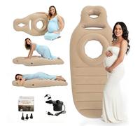 TECKZOON Cuscino Gonfiabile per la Gravidanza, Tappetino da Yoga per Donne Incinte con Foro, Supporto per Il Pancione con Pompa Elettrica, Supporto Ottimale Durante Il Sonno