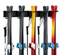 TECKZOON Set di supporto da parete per sci e snowboard, per 10 paia di sci fino a 136 kg, per casa e garage