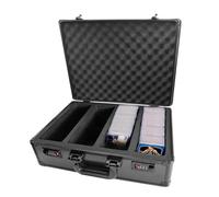TECKZOON Valigetta porta carte collezionabili, oltre 160 carte, scatola di archiviazione a 4 file per carte gradate PSA, BGS, CSG, con scomparti in schiuma rimovibili e serratura a combinazione