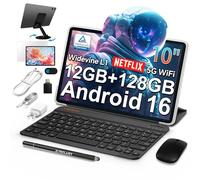 TECLAST P30T Android 16 Tablet 10.1 Pollici, 12GB RAM+128GB ROM(TF 4TB), 2GHz Octa-Core, 5G WiFi/Widevine L1/GPS/BT5/6000mAh/OTG/Tablet con Tastier Custodi Penn 3.5mm Auricolari, 10 Accessori-2026