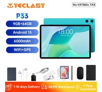 TECLAST P33 Tablet Android 15 con CPU A333 a 5 Core, Display IPS da 10.1", 9GB (3GB+6GB) RAM, 64GB ROM, Batteria da 6000mAh, Type-C, WiFi, BT5.4