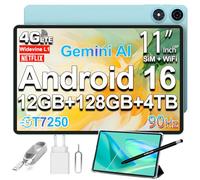 TECLAST P50 Tablet 11 Pollici 90Hz Tablets Android 16, 2GHz Octa-Core T7250, Dual SIM 4G LTE + 5G WiFi, Tablet con Penn Custodia, 12GB RAM+128GB ROM(TF 5TB), Widevine L1, 7000mAh, GPS/3.5MM/OTG, 2026