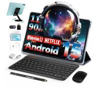 TECLAST P50Case Tablet 11 Pollici 90Hz Tablets Android 15, 2.0GHz Octa-Core, 12GB RAM+128GB ROM/TF 4TB/7000mAh/Widevine L1/GPS/BT5/OTG/Tablet con Tastiera+Custodia+Penna+Auricolari, 10 Accessori-2025