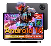 TECLAST P50T Android 16 Tablet 11 Pollici Gemini AI, 90Hz Display, T7200 2GHz Octa Core Gaming Tablets, 2.4G+5G WiFi, 12GB RAM 128GB (5TB TF), 7000mAh, Widevine L1, 13MP, GPS/BT5/OTG, Tablet Con Penna