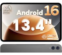 TECLAST T65 Tablet 13.4 Pollici 120Hz Display Tablet Android 16, Doppio SIM 4G LTE+5G WiFi, 2.2GHz Octa-Core, 26GB RAM+128GB ROM(TF 4TB) Widevine L1 1080P/13MP/BT5/GPS/OTG