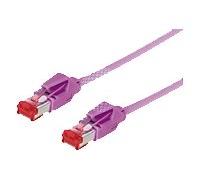 Tecline - Cavo Ethernet categoria 6 A (0,5 m), Colore: Viola Erica