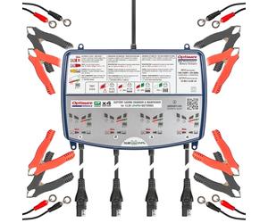 Tecmate Optimate Lithium 4s 0,8A Quad Bank - TM484 - Caricabatterie per 4 batterie LiFePO4, Automatico e Semplice