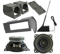Tecmedia Kit Casse Supporti e Antenna Compatibile Fiat Panda 141 Grigio | Pronto all'installazione per ricambio, suono chiaro e pulito