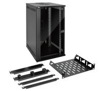 Tecmojo Armadietto dati da parete, armadio server 12U da 10", profondità 330 mm, armadio di rete con ripiano rack, pannelli spazzolati, organizer per cavi per dispositivi AV/IT/dati da 10", capacità