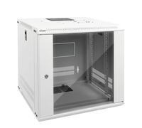 Tecmojo Armadio da parete 9U per server IT, con porta e pannelli laterali chiudibili, bianco, porta in vetro standard, profondità 450 mm, per apparecchiature IT da 19", dispositivi A/V, bianco