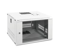 Tecmojo Armadio di rete rack 6U per apparecchiature IT da 19", con porta in vetro e pannelli laterali bloccabili, ventola di raffreddamento, profondità 45 cm, bianco