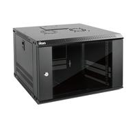 Tecmojo Armadio per server 6U, profondità 450 mm, montaggio a parete, con porta con serratura e pannelli laterali, nero, porta in vetro standard, per apparecchiature IT da 19", dispositivi A/V
