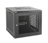 Tecmojo Armadio per server 9U, profondità 450 mm, montaggio a parete, con serratura, porta e pannelli laterali, nero, porta in rete posizionabile, per apparecchiature IT da 19", dispositivi A/V