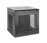 Tecmojo Elite Collection - Armadio server 12U con montaggio a parete, per rete IT, con serratura, porte e pannelli laterali, profondità 600 mm, colore: nero, PDU, supporti e interruttori