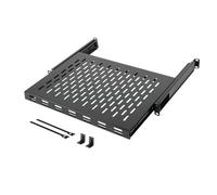 Tecmojo Mensola regolabile ventilata per server rack 1U - 49,9 kg - 35,5-40,6 cm profondità di montaggio regolabile 4 montanti vassoio universale per rack AV/apparecchiature di rete da 19"